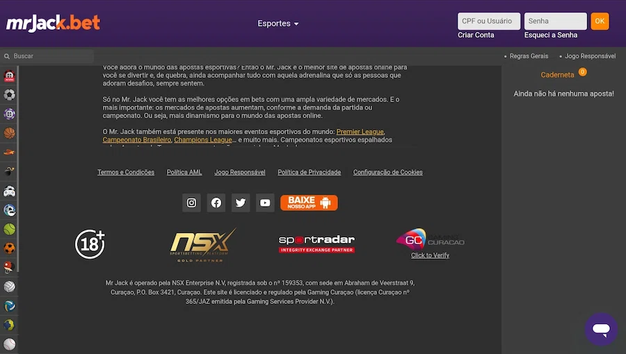 Mr Jack bet baixe nosso app